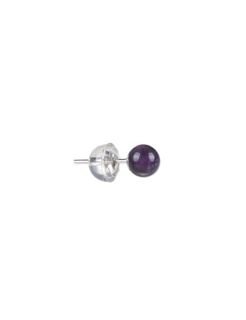 Heilsteine & Edelsteine - Ohrstecker - Amethyst, Kugel, 4mm, rhodiniert