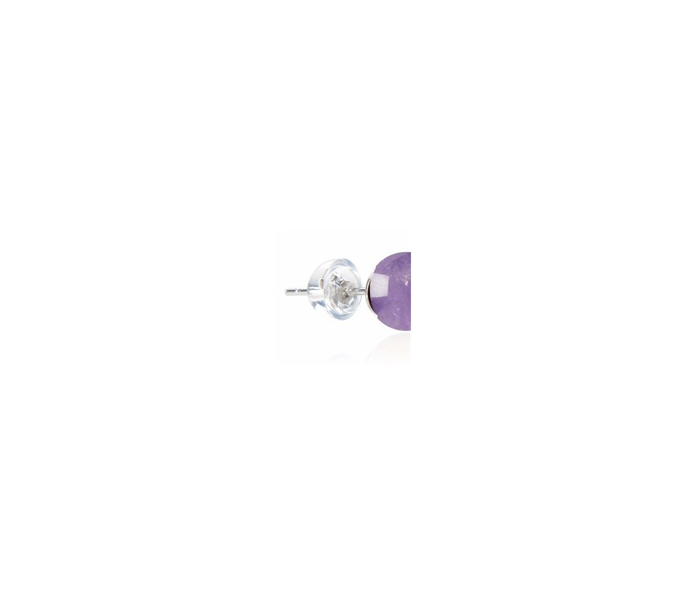 Heilsteine & Edelsteine - Ohrstecker - Amethyst, Kugel, 6mm, rhodiniert