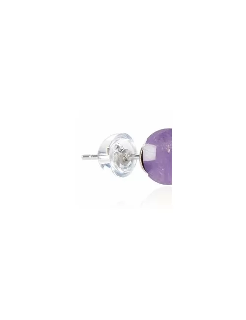 Heilsteine & Edelsteine - Ohrstecker - Amethyst, Kugel, 6mm, rhodiniert