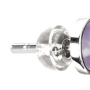 Heilsteine & Edelsteine - Ohrstecker - Amethyst, Cabochon, 6mm, rhodiniert