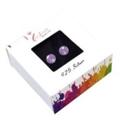 Heilsteine & Edelsteine - Ohrstecker - Amethyst, Cabochon, 6mm, rhodiniert