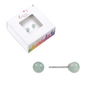Heilsteine & Edelsteine - Ohrstecker - Aventurin, Kugel, 4mm, rhodiniert