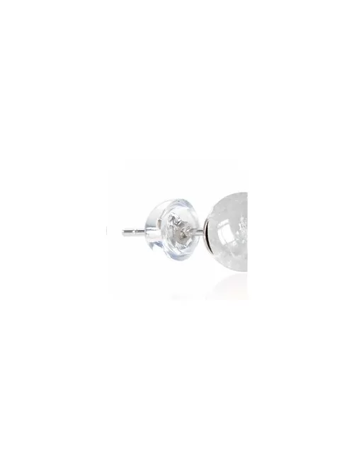 Heilsteine & Edelsteine - Ohrstecker - Bergkristall, Kugel, 6mm, rhodiniert