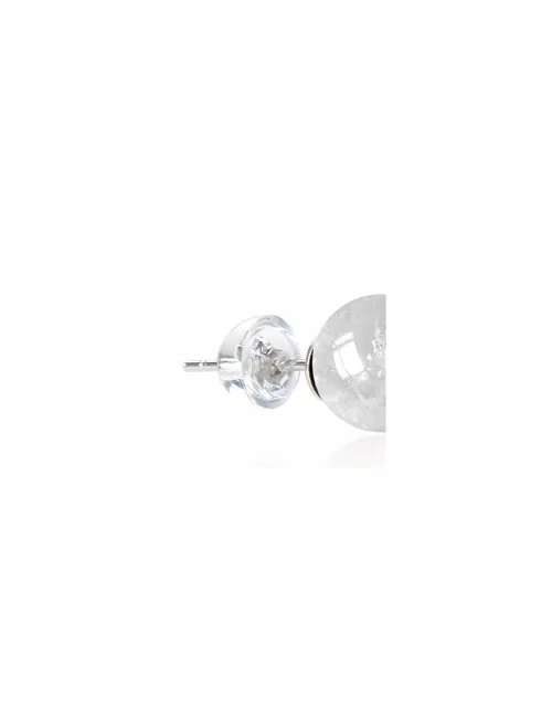Heilsteine & Edelsteine - Ohrstecker - Bergkristall, Kugel, 8mm, rhodiniert