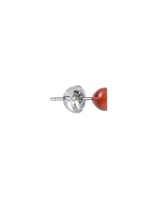 Heilsteine & Edelsteine - Ohrstecker - Carneol (gebr.), Kugel, 4mm, rhodiniert