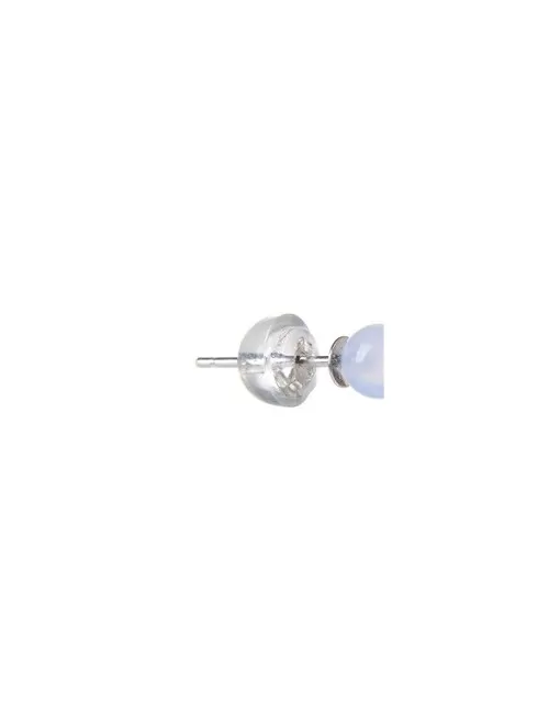 Heilsteine & Edelsteine - Ohrstecker - Chalcedon (blau), Kugel, 4mm, rhodiniert