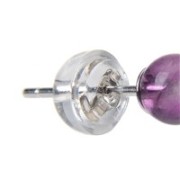 Heilsteine & Edelsteine - Ohrstecker - Fluorit, Kugel, 4mm, rhodiniert