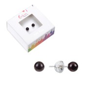 Heilsteine & Edelsteine - Ohrstecker - Granat, Kugel, 4mm, rhodiniert