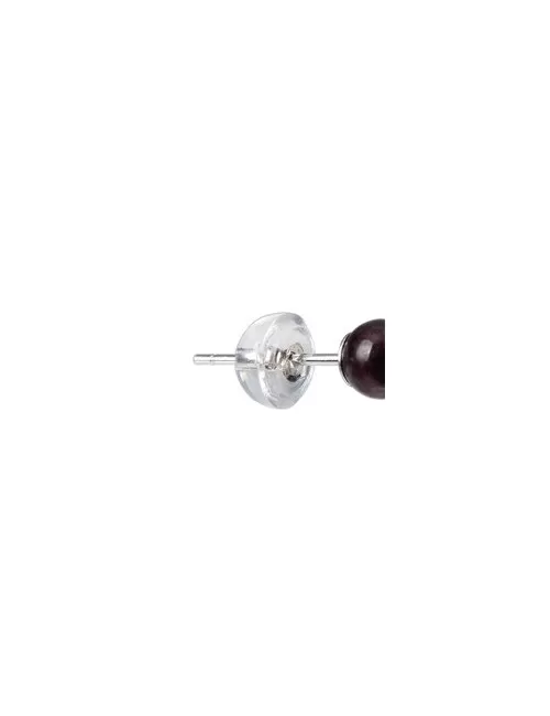 Heilsteine & Edelsteine - Ohrstecker - Granat, Kugel, 4mm, rhodiniert