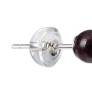 Heilsteine & Edelsteine - Ohrstecker - Granat, Kugel, 4mm, rhodiniert