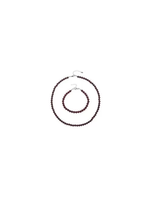 Heilsteine & Edelsteine - Ohrstecker - Granat, Kugel, 6mm, rhodiniert