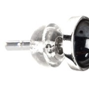 Heilsteine & Edelsteine - Ohrstecker - Hämatit (natur), Cabochon, 6mm, rhodiniert