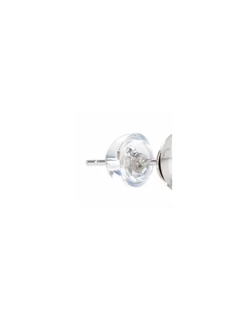 Heilsteine & Edelsteine - Ohrstecker - Magnesit, Kugel, 6mm, rhodiniert