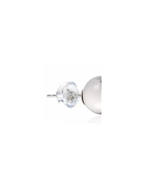 Heilsteine & Edelsteine - Ohrstecker - Magnesit, Kugel, 8mm, rhodiniert