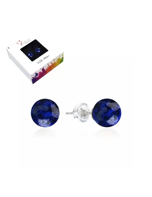 Heilsteine & Edelsteine - Ohrstecker - Lapis Lazuli, Kugel, 8mm, rhodiniert