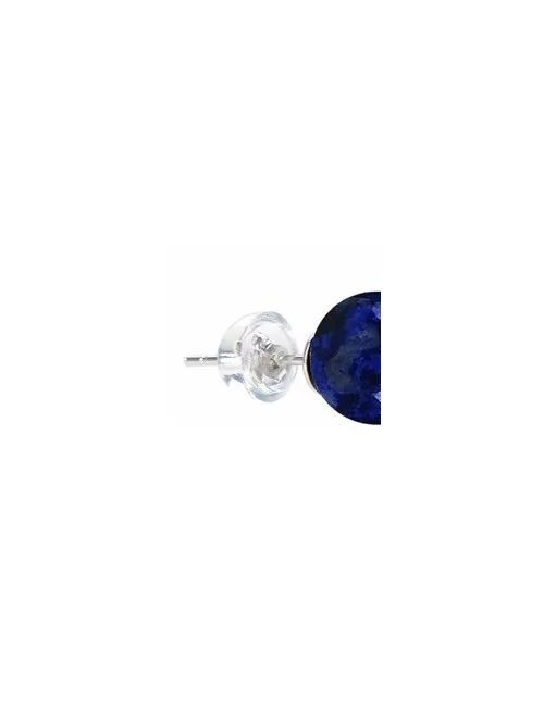 Heilsteine & Edelsteine - Ohrstecker - Lapis Lazuli, Kugel, 8mm, rhodiniert