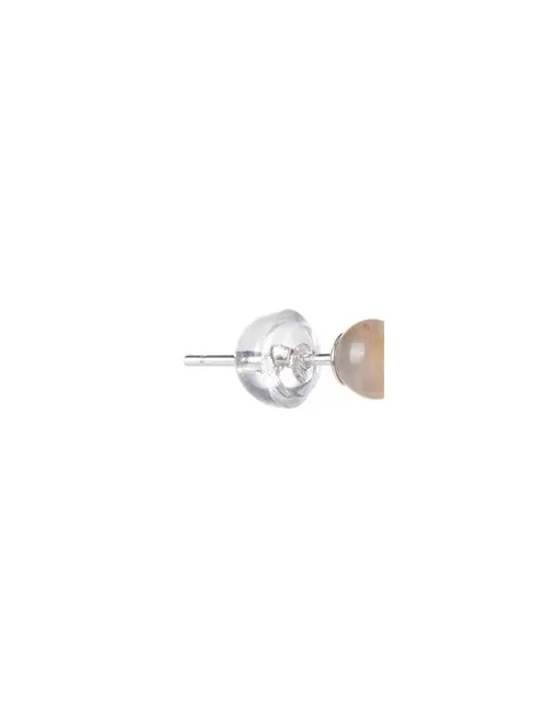 Heilsteine & Edelsteine - Ohrstecker - Mondstein, Kugel, 4mm, rhodiniert
