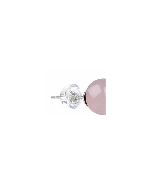 Heilsteine & Edelsteine - Ohrstecker - Rosenquarz, Kugel, 6mm, rhodiniert