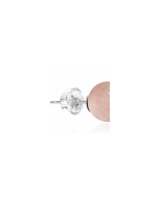 Heilsteine & Edelsteine - Ohrstecker - Rosenquarz, Kugel, 8mm, rhodiniert