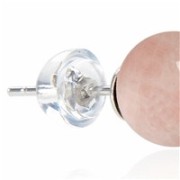 Heilsteine & Edelsteine - Ohrstecker - Rosenquarz, Kugel, 8mm, rhodiniert