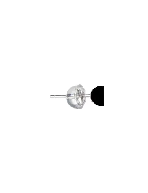 Heilsteine & Edelsteine - Ohrstecker - Schörl (stab.), Kugel, 4mm, rhodiniert