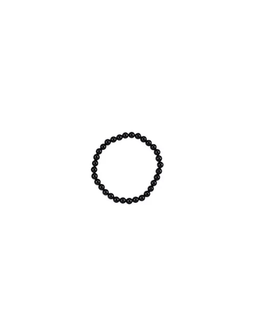 Heilsteine & Edelsteine - Ohrstecker - Schörl (stab.), Kugel, 6mm, rhodiniert
