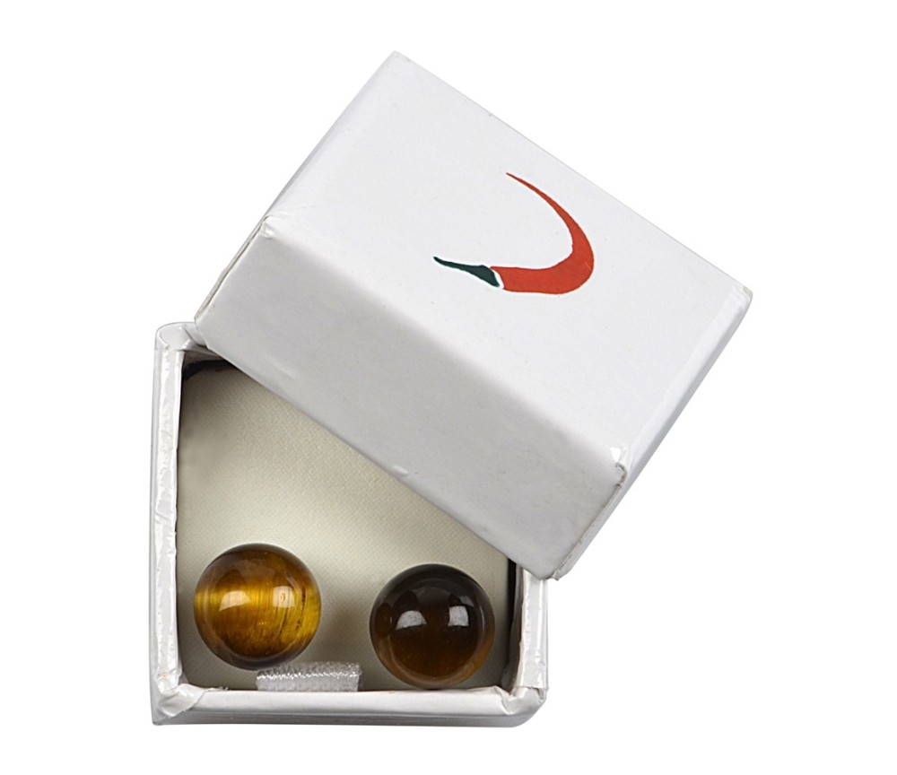 Heilsteine & Edelsteine - Ohrstecker - Tigerauge, Kugel, 8mm