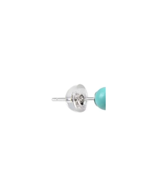 Heilsteine & Edelsteine - Ohrstecker - Türkis (stab.), Kugel, 4mm, rhodiniert