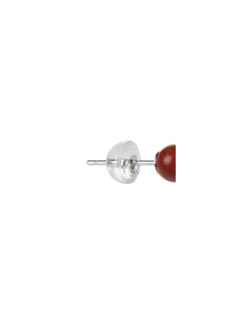 Heilsteine & Edelsteine - Ohrstecker - Jaspis (rot), Kugel, 4mm, rhodiniert