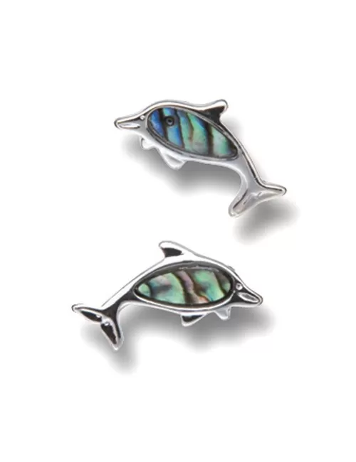 Heilsteine & Edelsteine - Ohrstecker - Delfin, Paua-Muschel