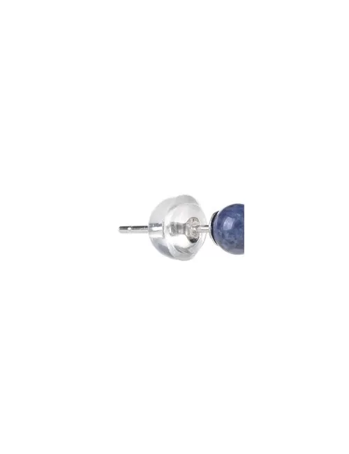 Heilsteine & Edelsteine - Ohrstecker - Dumortierit, Kugel, 4mm, rhodiniert
