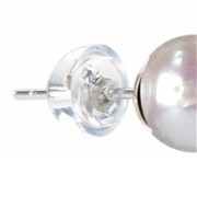 Heilsteine & Edelsteine - Ohrstecker - Perle (gebl.), Kugel, 6mm, rhodiniert