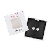 Heilsteine & Edelsteine - Ohrstecker - Perle (gebl.), Kugel, 6mm, rhodiniert