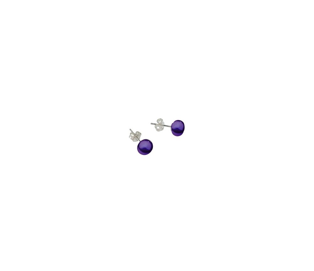 Heilsteine & Edelsteine - Ohrstecker - Perle violett (gef.), Kugel, 6mm