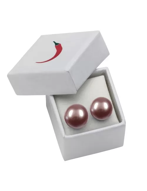 Heilsteine & Edelsteine - Ohrstecker - Perle lila (natur), Kugel, 8mm
