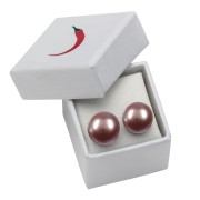 Heilsteine & Edelsteine - Ohrstecker - Perle lila (natur), Kugel, 8mm