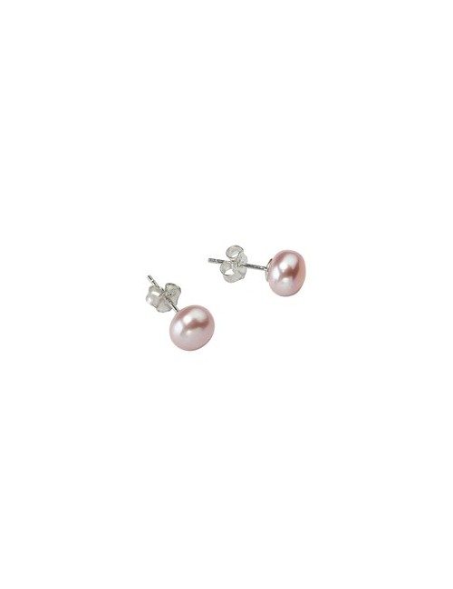 Heilsteine & Edelsteine - Ohrstecker - Perle lila (natur), Kugel, 8mm