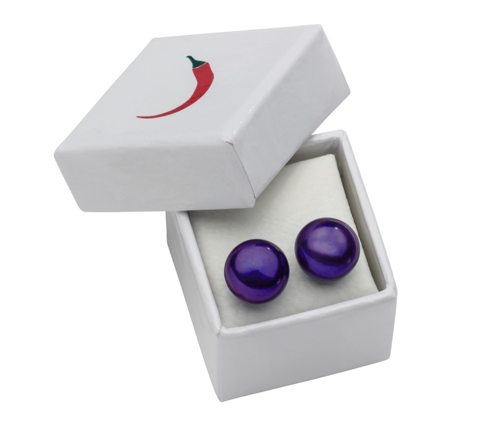 Heilsteine & Edelsteine - Ohrstecker - Perle violett (gef.), Kugel, 8mm