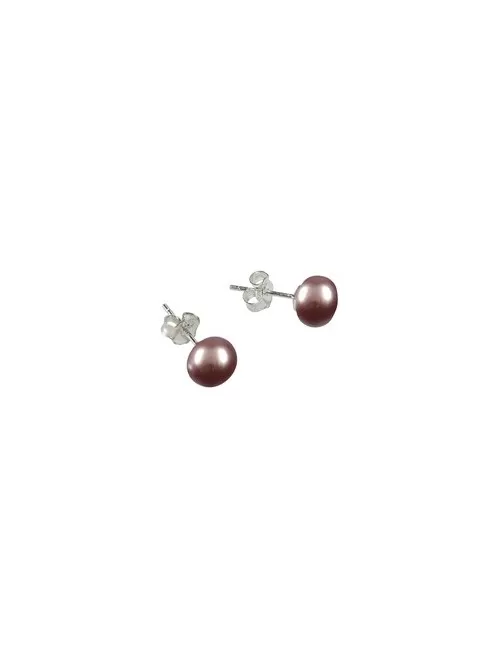 Heilsteine & Edelsteine - Ohrstecker - Perle violett (gef.), Kugel, 8mm