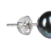 Heilsteine & Edelsteine - Ohrstecker - Perle schwarz, Kugel, 6mm, rhodiniert