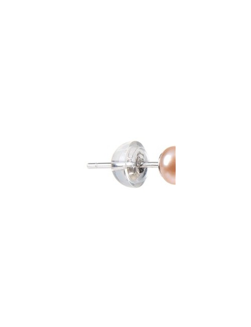 Heilsteine & Edelsteine - Ohrstecker - Perle lachs natur, Kugel, 4mm, rhodiniert