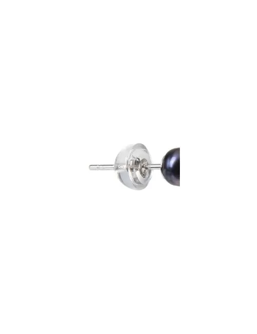 Heilsteine & Edelsteine - Ohrstecker - Perle schwarz, Kugel, 4mm, rhodiniert