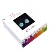 Heilsteine & Edelsteine - Ohrstecker - Larimar, Kugel, 6mm, rhodiniert