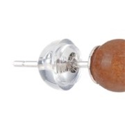Heilsteine & Edelsteine - Ohrstecker - Sonnenstein, Kugel, 5,5mm, rhodiniert