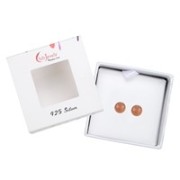 Heilsteine & Edelsteine - Ohrstecker - Sonnenstein, Kugel, 5,5mm, rhodiniert