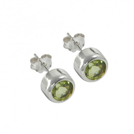 Heilsteine & Edelsteine - Ohrstecker - Peridot rund (4mm)