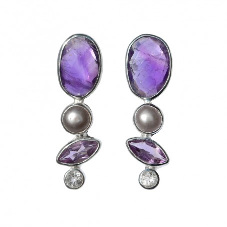 Heilsteine & Edelsteine - Ohrstecker - Amethyst