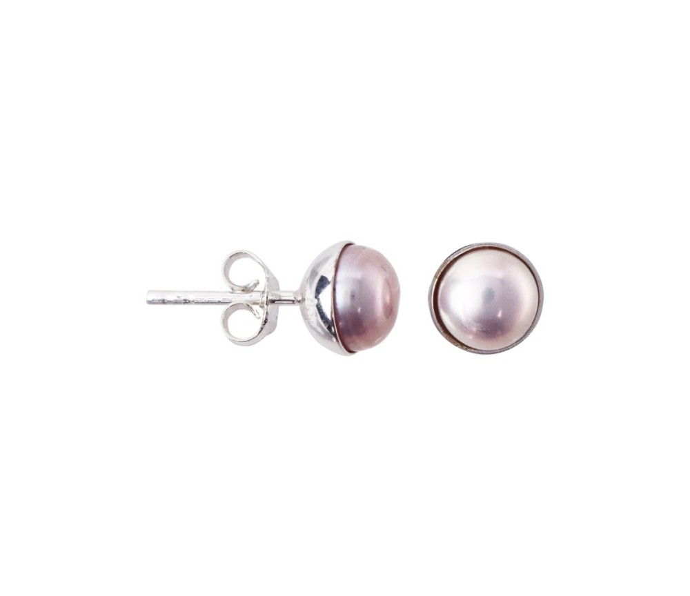 Heilsteine & Edelsteine - Ohrstecker - Perle hellviolett rund (7mm)