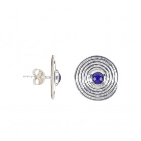 Heilsteine & Edelsteine - Ohrstecker - Lapis Lazuli Kreis mit Spirale