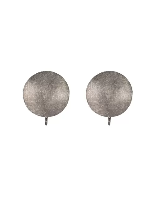 Heilsteine & Edelsteine - Ohrstecker - für Wechselkomponenten, 1,5cm, matt, rhodiniert
